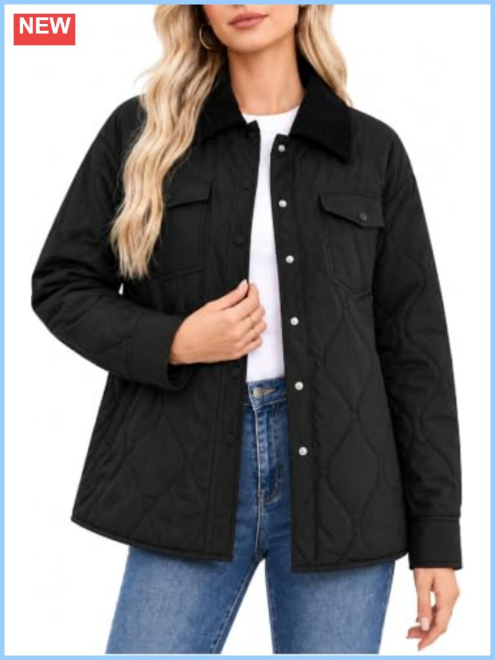 Orolay Womens Lightweight Quilted Jacket Button Down Barn Jacket